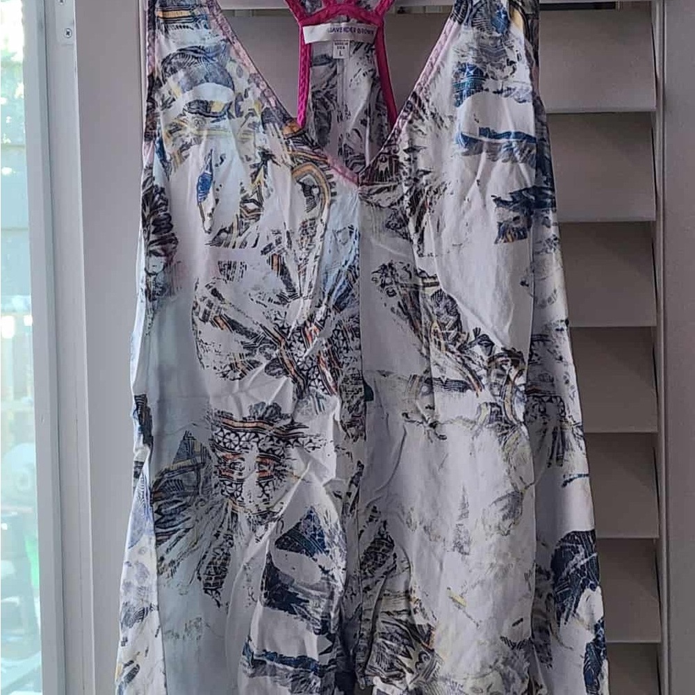 Lavender Brown Pink and White Strappy Top